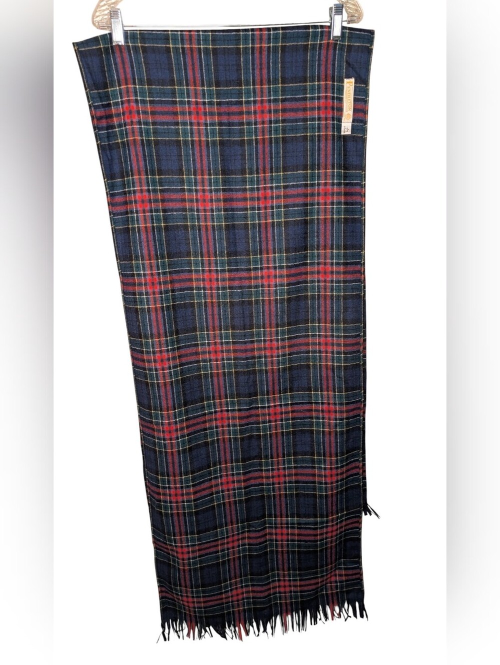 Vintage Pendleton 100% Virgin Wool Scarf Tartan Plaid Fringed Muffler classic OS
